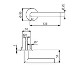 Zeichnung Flat-Türdrücker Ronny II - R 