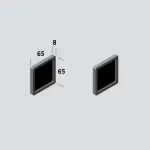 Technische Zeichnung von FLEXO Griffmuschelpaar Quadratisch in mattschwarz