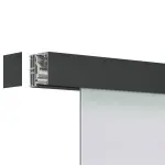 FLEXO Schiebetürsystem Finesse Matt Schwarz Abstandshalter doppelt