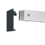 FLEXO Schiebetürsystem Ideal Matt Schwarz  inkl. runder Griffmuschel Abstandhalter einfach