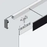 Technische Zeichnung von FLEXO Schiebetürsystem Ideal Matt Schwarz  inkl. runder Griffmuschel