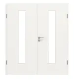 Frontbild von Weiß RAL 9016 LA 24 Basic Durat Doppelflügeltür inkl. Zarge - Huga
