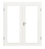 Frontbild von Weiß RAL 9016 LA 27 ProLine Duradecor Doppelflügeltür inkl. Zarge - Hörmann