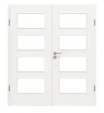 Frontbild von Weiß RAL 9016 LA 9 Basic Durat Doppelflügeltür inkl. Zarge - Huga