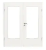 Frontbild von Weiß RAL 9016 DIN-LA ProLine Duradecor Doppelflügeltür inkl. Zarge - Hörmann