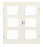 Frontbild von Weiß ähnlich RAL 9010 LA 11 Basic Lack Doppelflügeltür inkl. Zarge - Huga