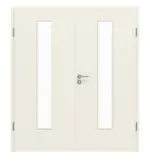 Frontbild von Weiß ähnlich RAL 9010 LA 24 Basic Lack Doppelflügeltür inkl. Zarge - Huga