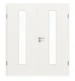 Frontansicht von Verkehrsweiß RAL 9016 LA 24 ProLine Lack Doppelflügeltür inkl. Zarge - Hörmann