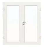 Frontansicht von Verkehrsweiß RAL 9016 LA 27 ProLine Lack Doppelflügeltür inkl. Zarge - Hörmann