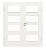 Frontansicht von Weiß ähnlich RAL 9016 LA 9 Basic Lack Doppelflügeltür inkl. Zarge - Huga