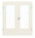 Frontbild von Weiß ähnlich RAL 9010 DIN-LA Basic Lack Doppelflügeltür inkl. Zarge - Huga