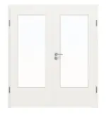 Frontansicht von Weiß ähnlich RAL 9016 DIN-LA Basic Lack Doppelflügeltür inkl. Zarge - Huga