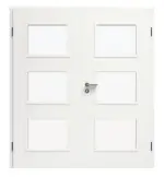 Bild von Doppelflügeltür LA-35 Weißlack RAL 9016 Premium inkl. Zarge