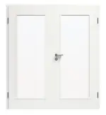 Bild von Doppelflügeltür LA-60 Weißlack RAL 9016 Premium inkl. Zarge