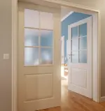 Milieu 3 Provence Typ 4002-LA Sprosse 3 Weißlack Doppelflügeltür, Zarge - Westag