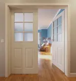 Milieu 2 Provence Typ 4004-LA Sprosse 6 Weißlack Doppelflügeltür mit Zarge - Westag