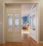 Milieu 2 Provence Typ 4004-Q-2LA Sprosse 13 Weißlack Doppelflügeltür - Westag