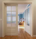 Milieu 2 Provence Typ 4004-Q-LA Sprosse 14 Weißlack Doppelflügeltür mit Zarge - Westag