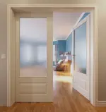 Milieu 2 Provence Typ 4004-Q-LA Klassik Weiß Doppelflügeltür, Zarge, Glasöffnung- Westag