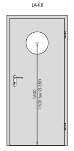 Bild 2 von Esche Weiß ES 242 Bullauge Typ LA-KR 350 PortaLit Zimmertür - Westag