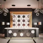 Ansicht Milieu von Wandpaneel schwarz Hexagon 300 x 300 mm Bild 2