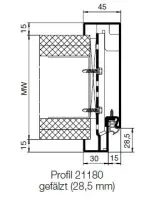 Technische Zeichnung des Profils