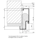 Technische Zeichnung von 1-schalige Stahl-Eckzarge Profil 11124 für Mauerwerk 1-flg. - Hörmann