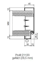 Technische Zeichnung des Profils