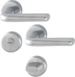 WC-Ausführung von Innentür-Drücker Helsingborg Edelstahl Rundrosette - Hoppe