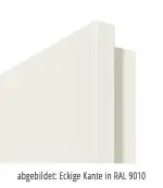 Eckige Kante von Doppelflügeltür LA-10 Weißlack RAL 9010 Premium inkl. Zarge