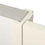 Detailansicht der eingeschlagenen Tür von Innentür-Set Klassik Weiß A 223 PortaLit Stumpfeinschlagend mit Zarge und Drücker