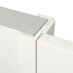 Querschnitt von Innentür-Set Brillantweiß 9016 Optima Stumpfeinschlagend mit Zarge und Drücker