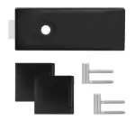 KARCHER DESIGN Beschlagset Essence Rhodos Kosmos schwarz eckig für Glastüren unverschließbar