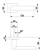 Technische Zeichnung von SÜDMETALL Türgriff Korsika Quadro-R Schwarz matt Struktur Top Speed