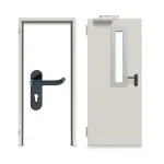 Komplettset-Ansicht von Innentür-Set Stahl mit Feuerschutzfunktion T90-1 FSA-62 mit Rechteckverglasung Ausschnitt 1 inkl. Eckzarge - Teckentrup