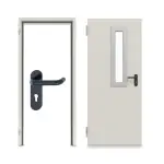 Komplettset-Ansicht von Komplettset Stahl Mehrzwecktür DW 42-1 mit Rechteckverglasung Ausschnitt 1 inkl. Eck- und Ergänzungszarge - Teckentrup