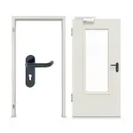 Komplettset-Ansicht von HÖRMANN Innentür-Set Stahl mit Feuerschutzfunktion STU/STS T30-1 mit Lichtausschnitt LA-B3 inkl. Blockzarge 62/55