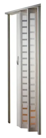 Ansicht von MARLEY Falttür New Generation Weiß mit Karo Fenster Weiß satinierte