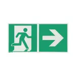 Hinweisschild Rettungsweg Pfeil rechts Kunststoff langnachleuchtend - Interio