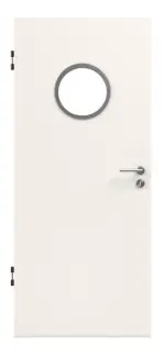 Bild von Weißlack 9010 Rauchschutztür Glasausschnitt Bullauge 350 mm - Jeld-Wen