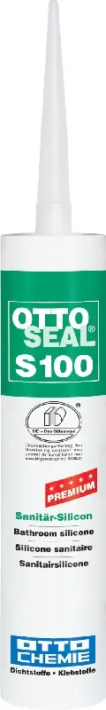 Bild von Kartusche mit Aufsatz von OTTOSEAL Silicon S100 C10 Bahamabeige 300ml - Otto Chemie