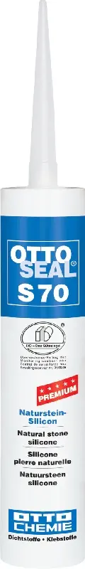 Bild von Kartusche mit Aufsatz von OTTOSEAL Silicon S70 C71 Fugengrau 310ml - Otto Chemie
