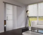 Wohnmilieu mit Modell 345 Ganzglas Schiebetür