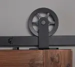 Close up von Schiebetürsystem Wheel Top Schwarz für Holztüren - Intersteel