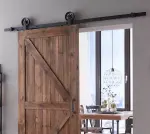 Milieu von Schiebetürsystem Wheel Top Schwarz für Holztüren - Intersteel