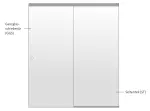 Skizze von Vollflächig matt Glasschiebetür mit festem Seitenteil Sigma Flexible Variante 1 - Erkelenz