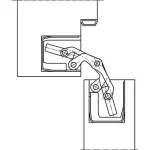 Technische Zeichnung Blockzarge 90 Grad mit Band für stumpf einschlagende Türen TECTUS TE 340 3D F2-farbig - Simonswerk