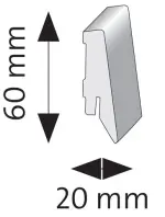 Querschnitt von Sockelleiste (Eiche design patinagrau) SKL 60
