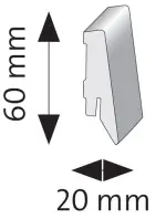 Querschnitt von Sockelleiste (Walnuss) SKL 60
