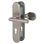 Detailansicht des Beschlags von GARANT Wohnungseingangstür-Set Weißlack RAL 9010 mit Zarge und Beschlag